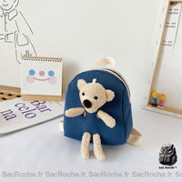 Sac à dos peluche ours mini - modèle Bleu - Sac Roche ™