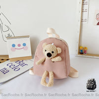 Sac à dos peluche ours mini - modèle Rose - Sac Roche ™