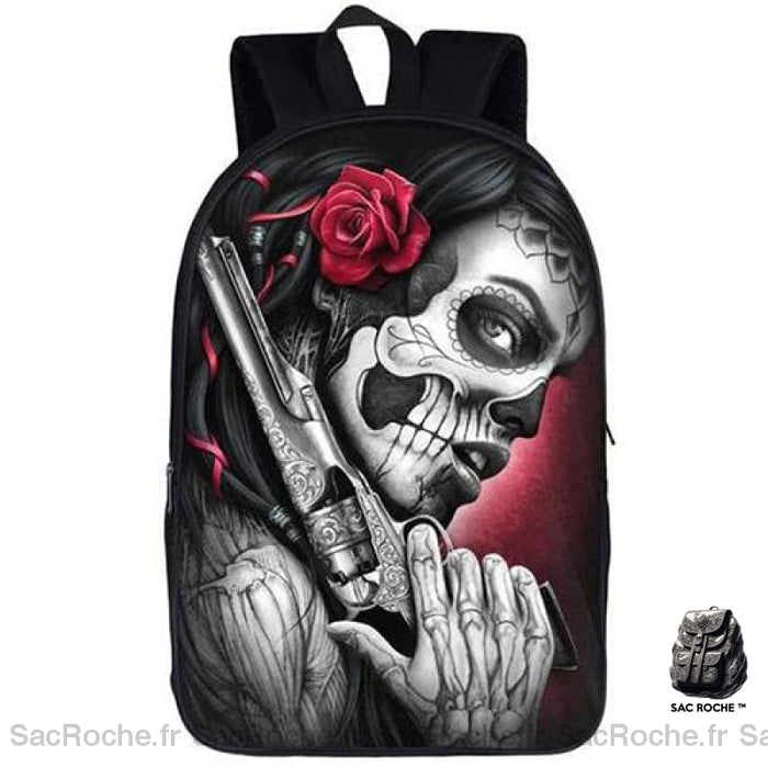 Sac À Dos Personnalisé Gothique Santa Muerte Noir Sacs Dos Personnalisés