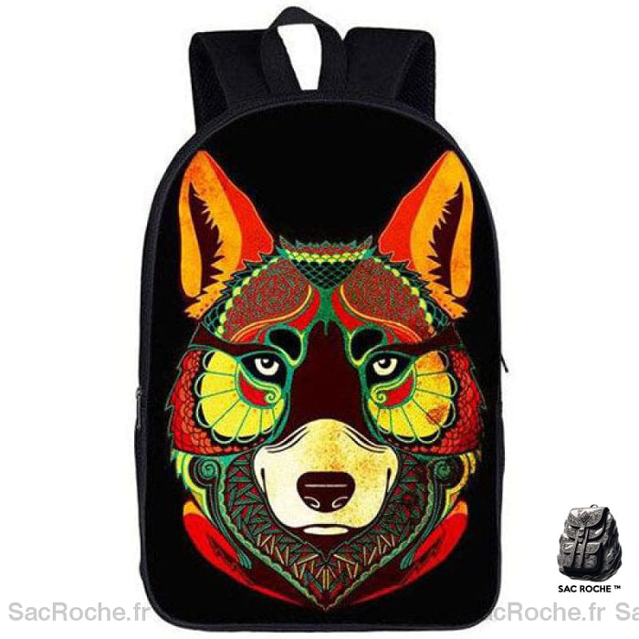 Sac À Dos Personnalisé Loup Gris Noir Sacs Dos Personnalisés