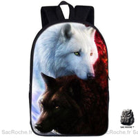 Sac À Dos Personnalisé Loup Noir Blanc Sacs Dos Personnalisés