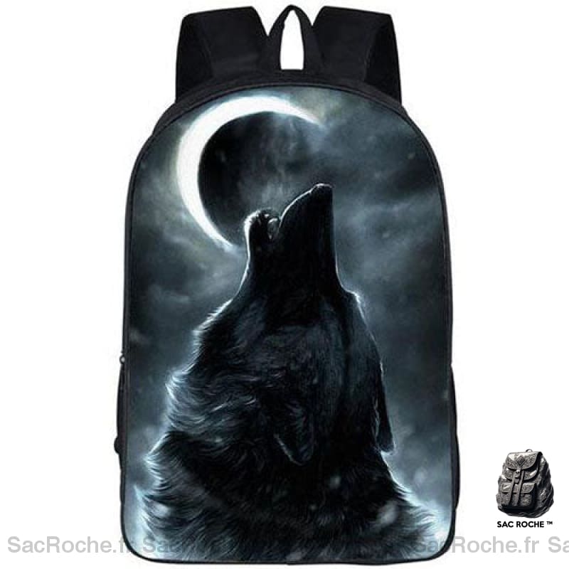 Sac À Dos Personnalisé Loup Noir Sacs Dos Personnalisés