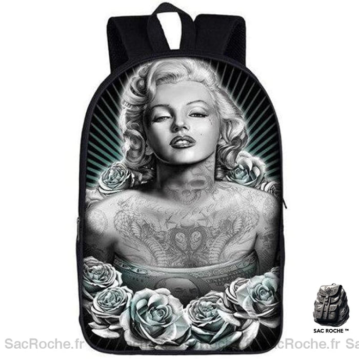 Sac À Dos Personnalisé - Marilyn Monroe Exclusif Noir Sacs Dos Personnalisés