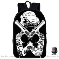 Sac À Dos Personnalisé Marilyn Monroe - Tatouage Noir Sacs Dos Personnalisés