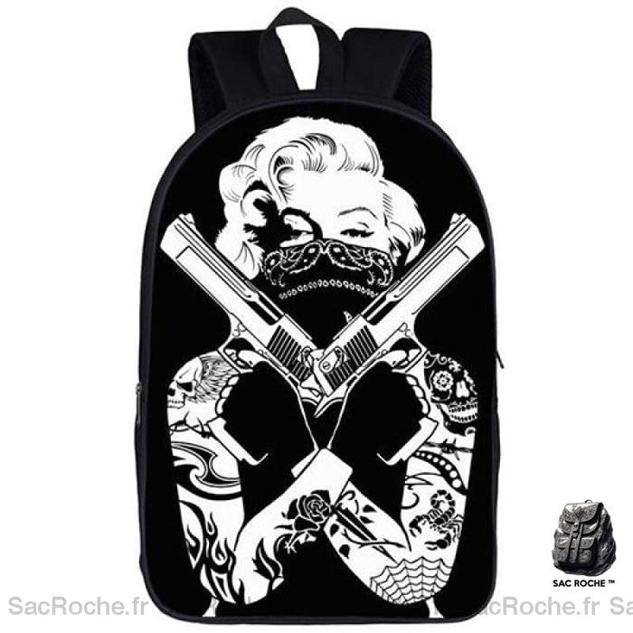 Sac À Dos Personnalisé Marilyn Monroe - Tatouage Noir Sacs Dos Personnalisés