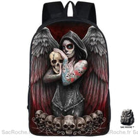 Sac À Dos Personnalisé Skull Santa Muerte - Caractéristiques Principales Noir Sacs Dos Personnalisés