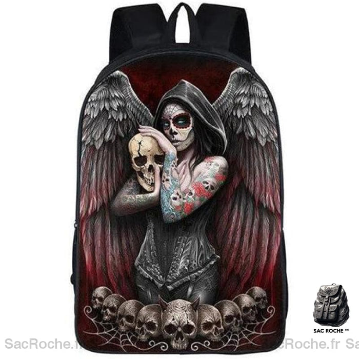 Sac À Dos Personnalisé Skull Santa Muerte - Caractéristiques Principales Noir Sacs Dos Personnalisés