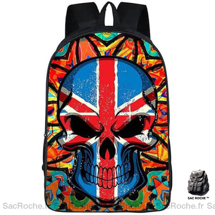 Sac À Dos Personnalisé Tête De Mort Anglaise Noir Sacs Personnalisés