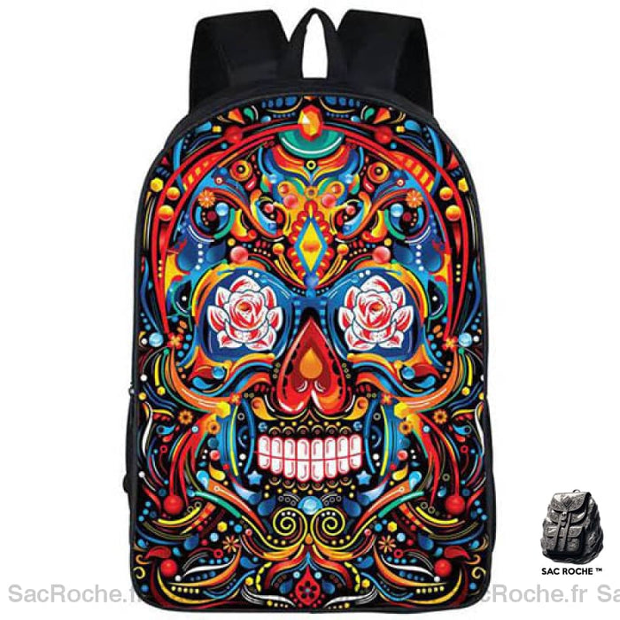 Sac À Dos Personnalisé Tête De Mort Mexicaine Noir Sacs Dos Personnalisés