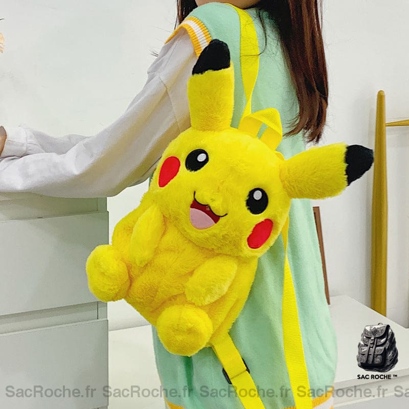 Mini sac à dos Pokémon Pikachu en peluche souriant
