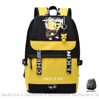 Sac à dos Pikachu jaune et noir - Sac Roche ™