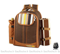 Sac à dos de pique-nique isotherme avec couverture - Marron - Sac Boîte à déjeuner