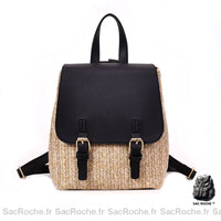 Sac à Dos Plage Femme Chic - Sac d'été - modèle Noir - Sac Roche ™