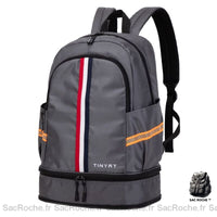 Sac à dos pliable avec compartiment chaussures - modèle Gris - Sac Roche ™