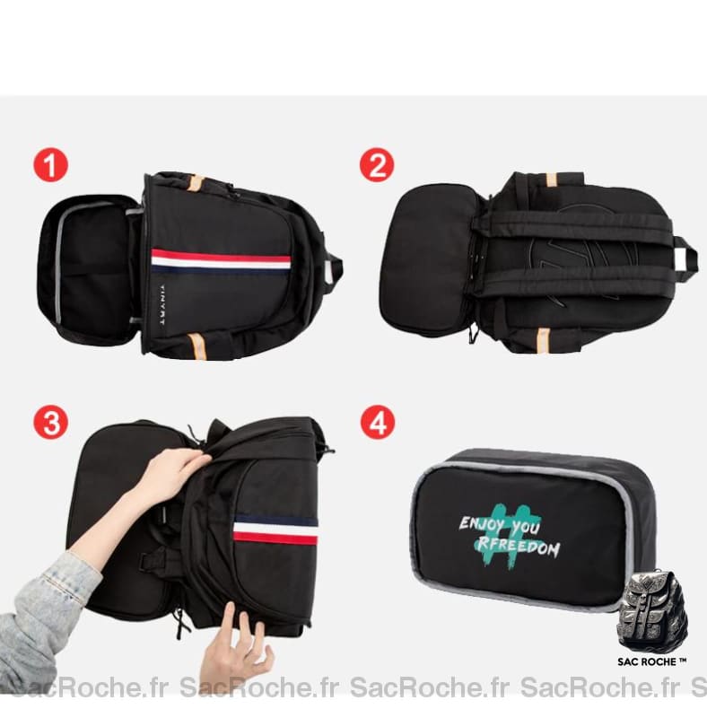 Sac À Dos Pliable Avec Compartiment Chaussures Sport