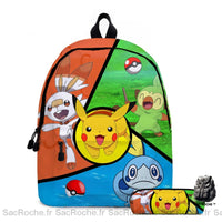 Sac à dos Pokémon enfant avec trousse - modèle Vert - Sac Roche ™