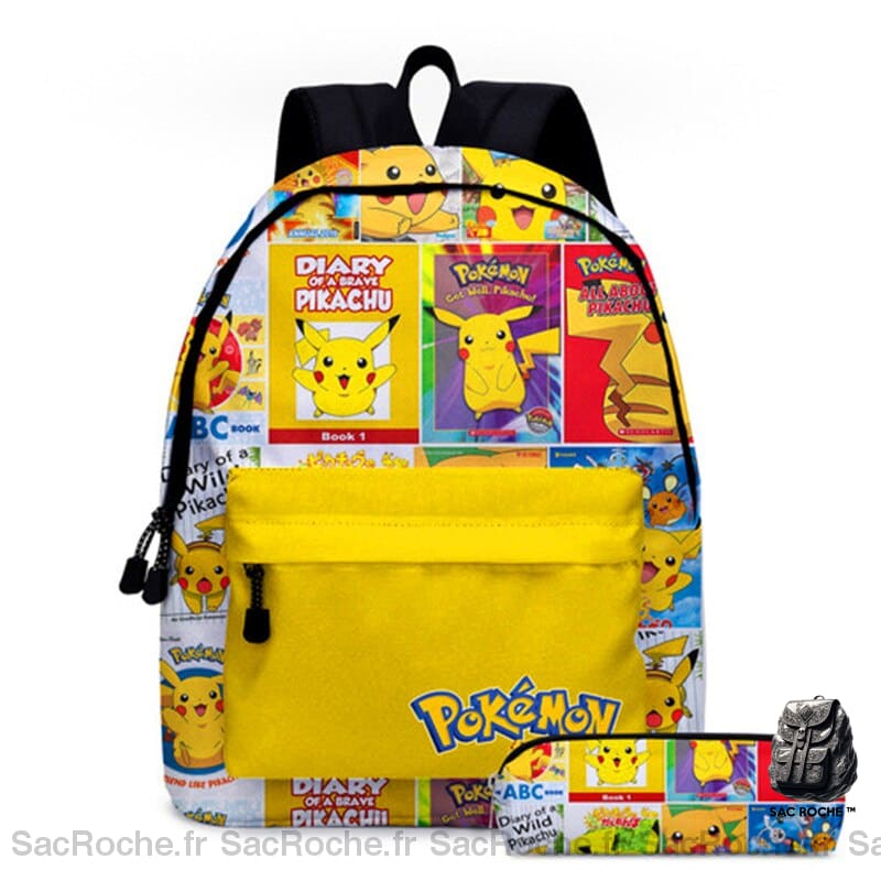 Sac à dos Pokémon Go pour enfants - Jaune - Sac à dos scolaire Sac à dos pour garçons