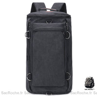 Sac à Dos Polochon Vintage en Toile - Baroudeur - modèle Noir - Sac Roche ™