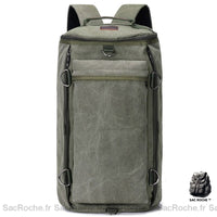 Sac à Dos Polochon Vintage en Toile - Baroudeur - modèle Vert - Sac Roche ™