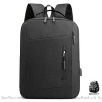 Sac à dos portable couleur unie - modèle Noir - Sac Roche ™