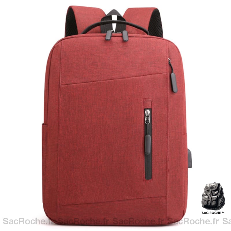 Sac À Dos Portable Couleur Unie Rouge Sac A Ordinateur