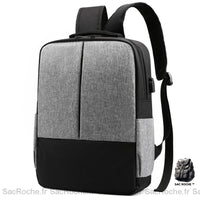 Sac À Dos Portable Nylon Multipoches Gris Sac A Dos Ordinateur