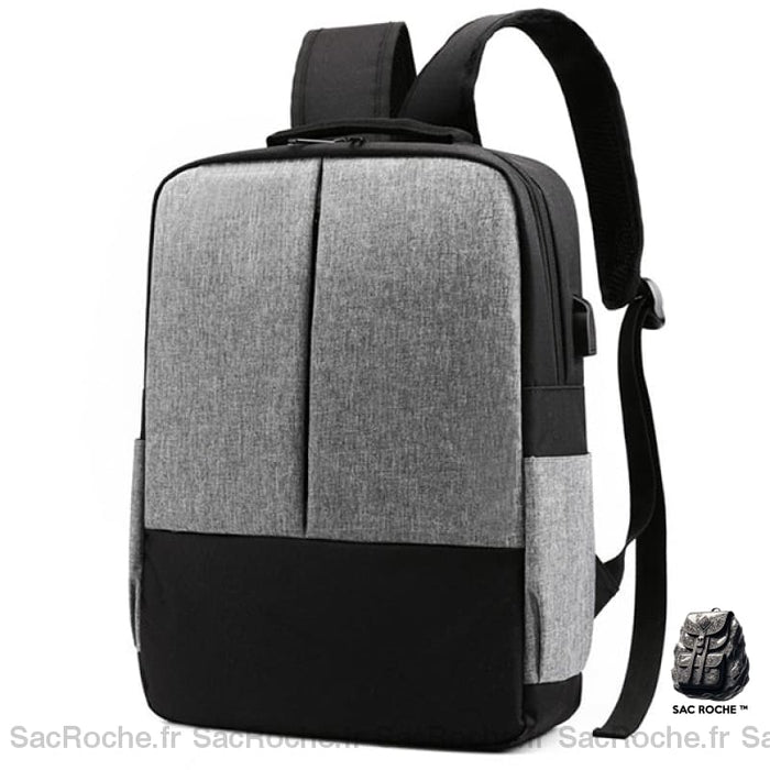 Sac À Dos Portable Nylon Multipoches Gris Sac A Dos Ordinateur