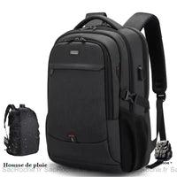 Sac à dos portable télétravail - modèle Noir / 15 pouces - Sac Roche ™