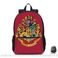 Sac à dos Poudlard blasoné - modèle Rouge - Sac Roche ™