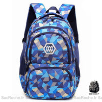 Sac à dos primaire trois compartiments grande capacité - modèle Bleu - Sac Roche ™