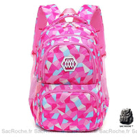 Sac à dos primaire trois compartiments grande capacité - modèle Rose Foncé - Sac Roche ™