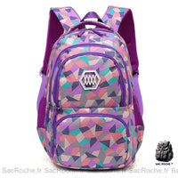 Sac à dos primaire trois compartiments grande capacité - modèle Violet - Sac Roche ™