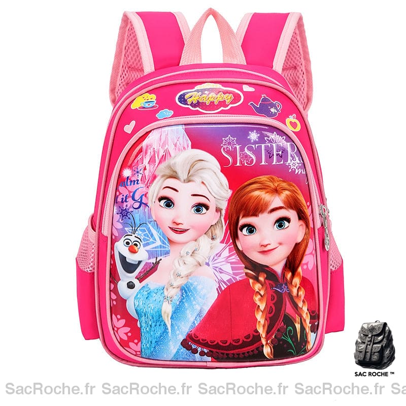 Sac à dos princesse Anna et Elsa Reine des neiges en rose