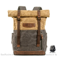 Sac à dos randonnée cuir vintage - modèle Beige - Sac Roche ™