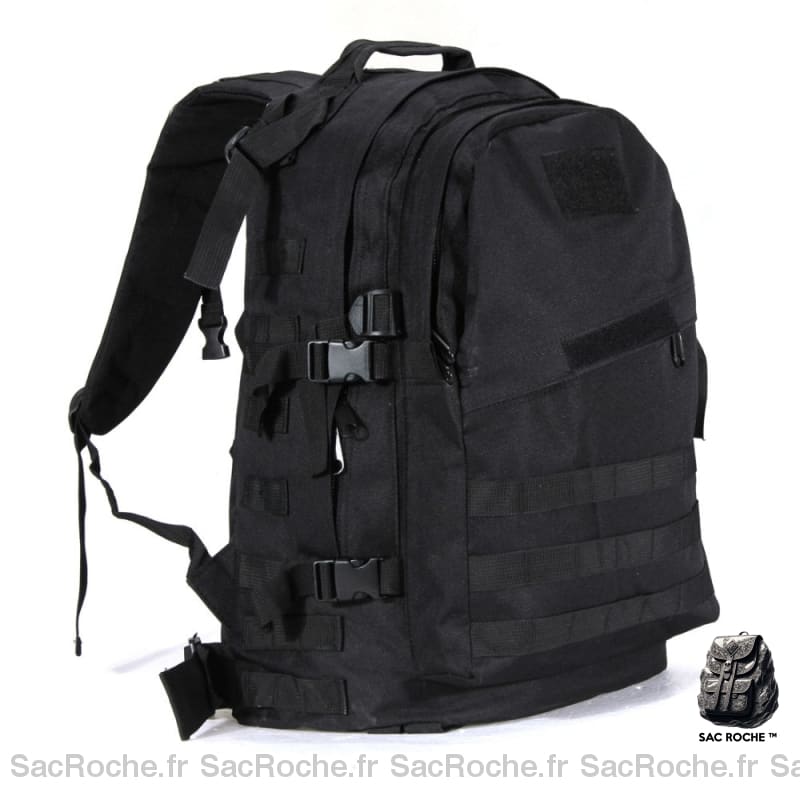 Sac à dos de randonnée à grande capacité noir avec un fond blanc