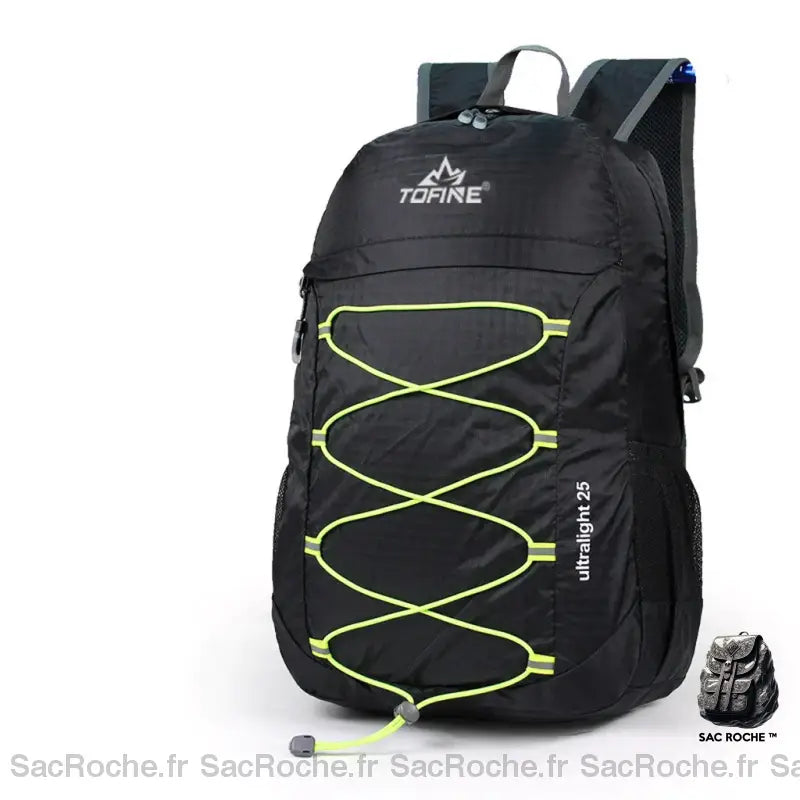 Sac À Dos Randonnée Ultra-Léger 25L Noir Sport
