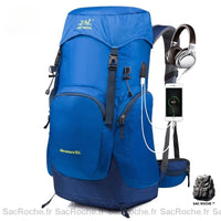 Sac à dos randonnée uni - modèle Bleu - Sac Roche ™