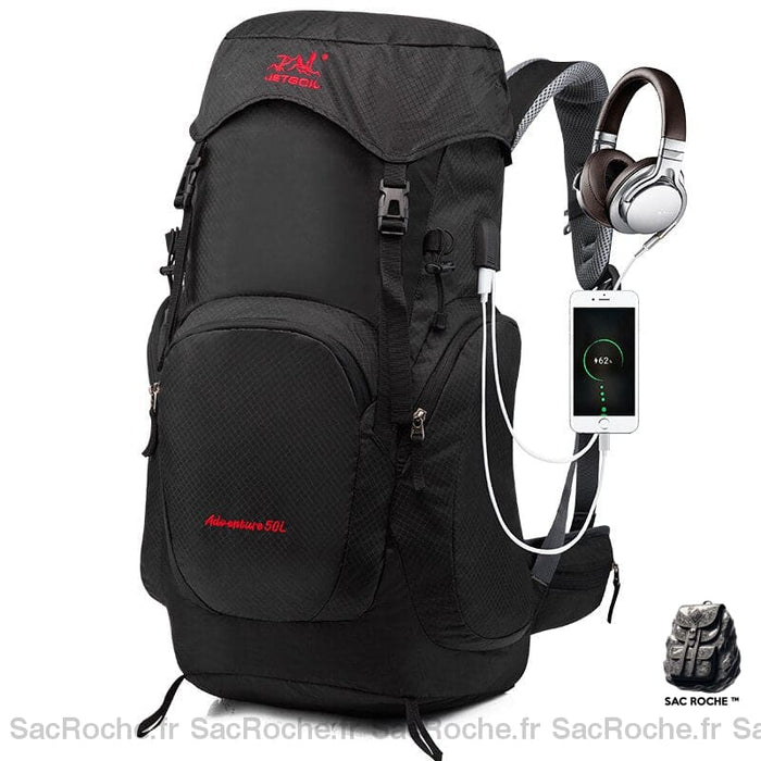 Sac à dos de randonnée couleur unie - Noir - Sac à dos Sac à dos de randonnée