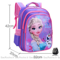Sac à dos Reine des Neiges maternelle - modèle Reines des neiges rose/violet L - Sac Roche ™
