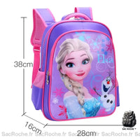 Sac à dos Reine des Neiges maternelle - modèle Reines des neiges rose/violet M - Sac Roche ™