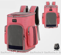 Sac à dos respirant double poche pour animaux - modèle Rose - Sac Roche ™