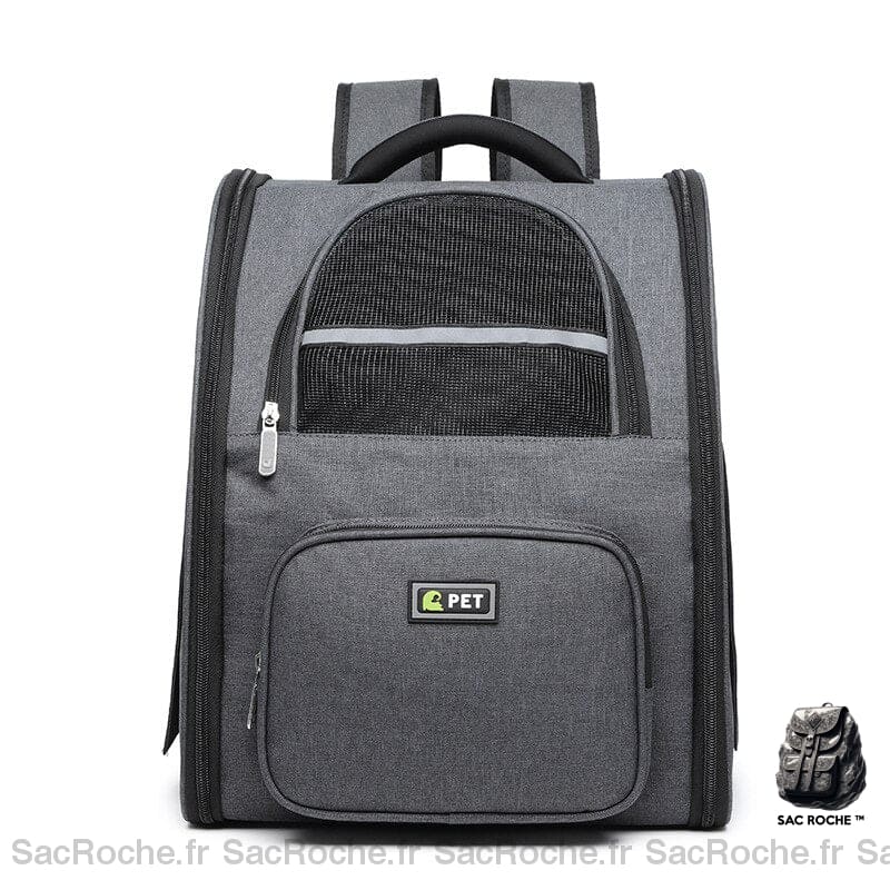 Sac à dos respirant pour animaux de compagnie - Gris foncé - Chat Chien