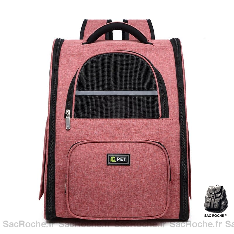 Sac à dos respirant pour animaux de compagnie - Rose - Chat Chien