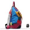 Sac À Dos Rétro Cuir Patchwork Coloré Femme