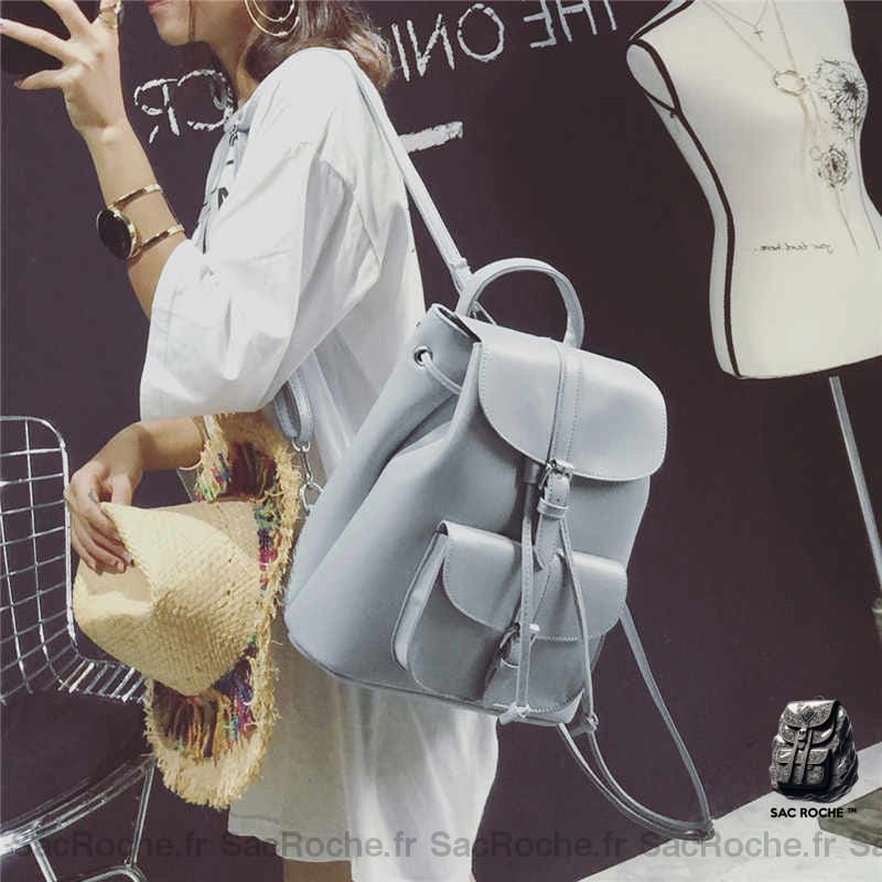 Sac À Dos Rétro Femme Cuir Pu