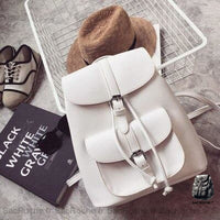 Sac à dos rétro femme cuir PU - modèle Blanc - Sac Roche ™