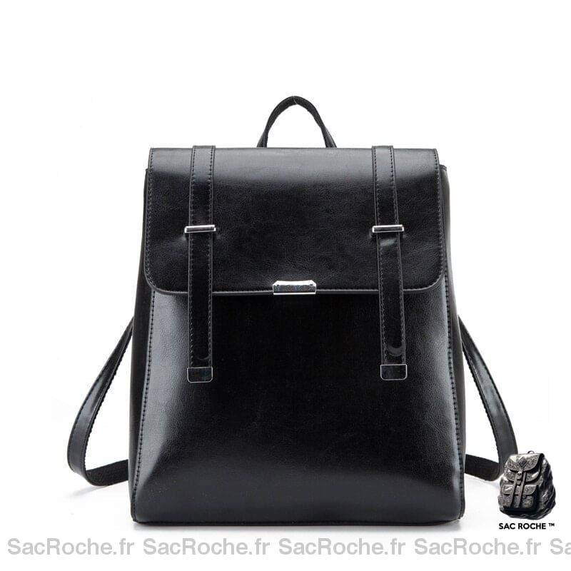 Sac À Dos Retro Noir Petit Femme