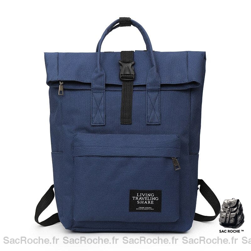 Sac à dos d'ordinateur Rolltop pour femme bleue à la mode