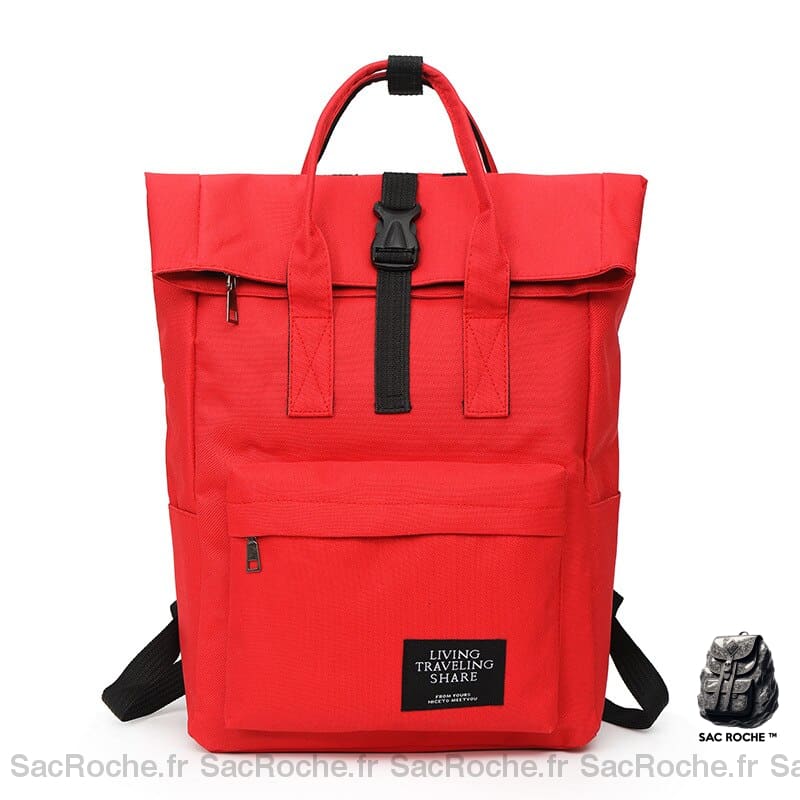 Sac à dos d'ordinateur Rolltop pour femme - Rouge - Sac à dos Sac à dos scolaire