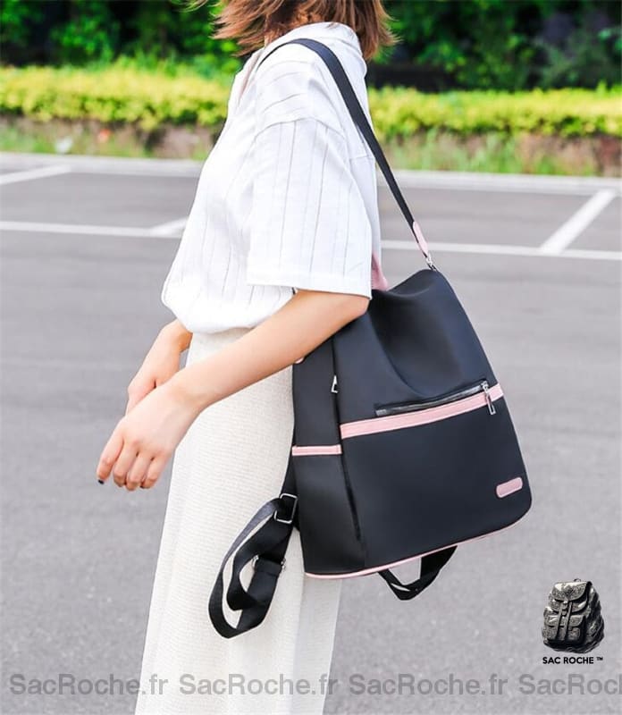 Sac À Dos Rose Noir Étanche Femme